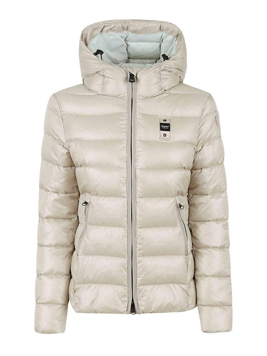 Blauer Manteau Au Genou - Beige