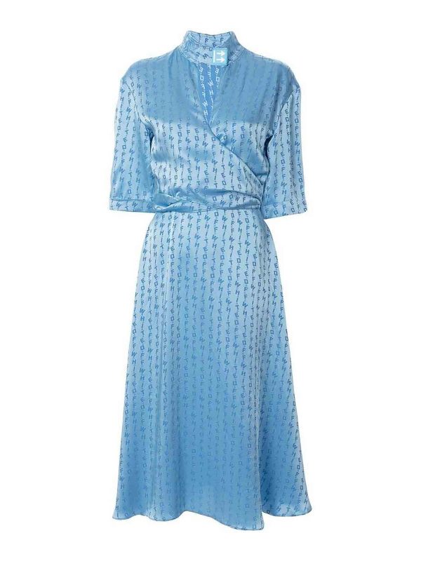 Off-White Robe Au Genou - Bleu