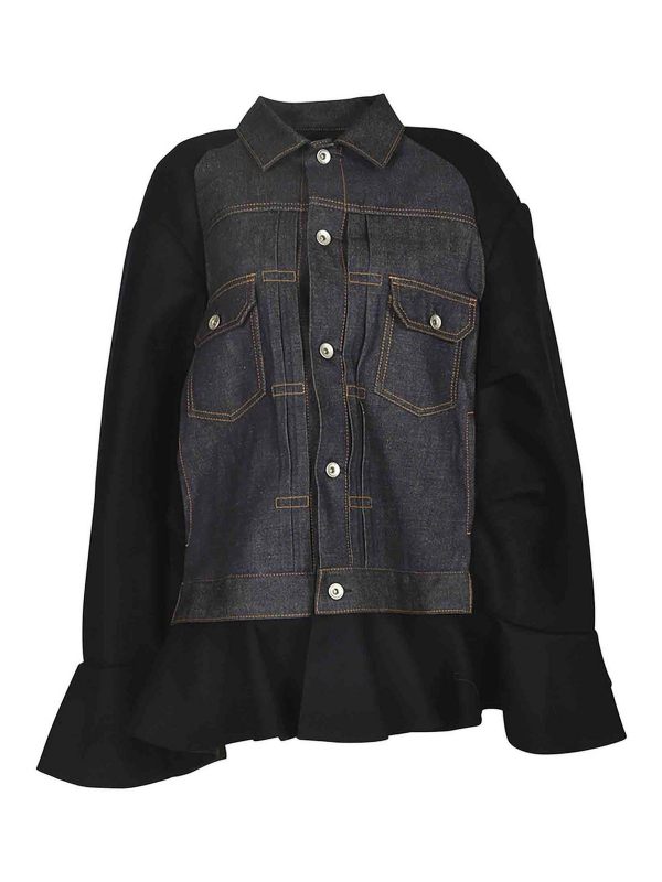Sacai Manteau Court - Bleu