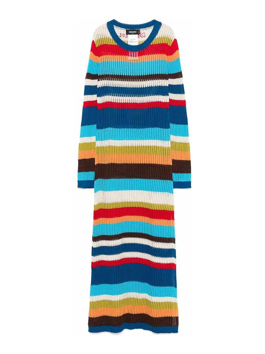 Dsquared2 Robe Au Genou - Bleu