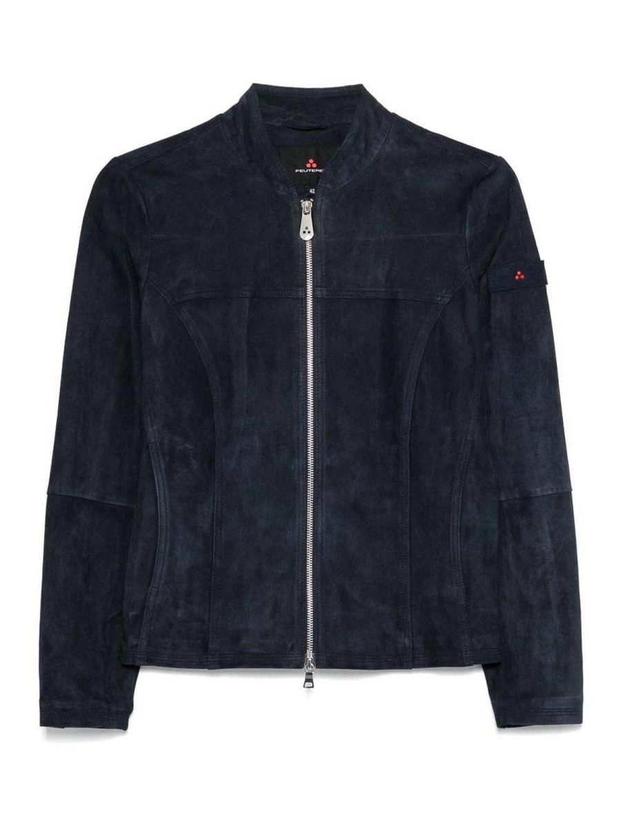 Peuterey Blouson En Cuir - Bleu