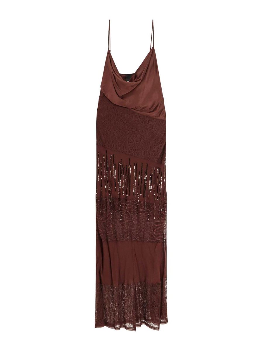 Pinko Robe Au Genou - Marron