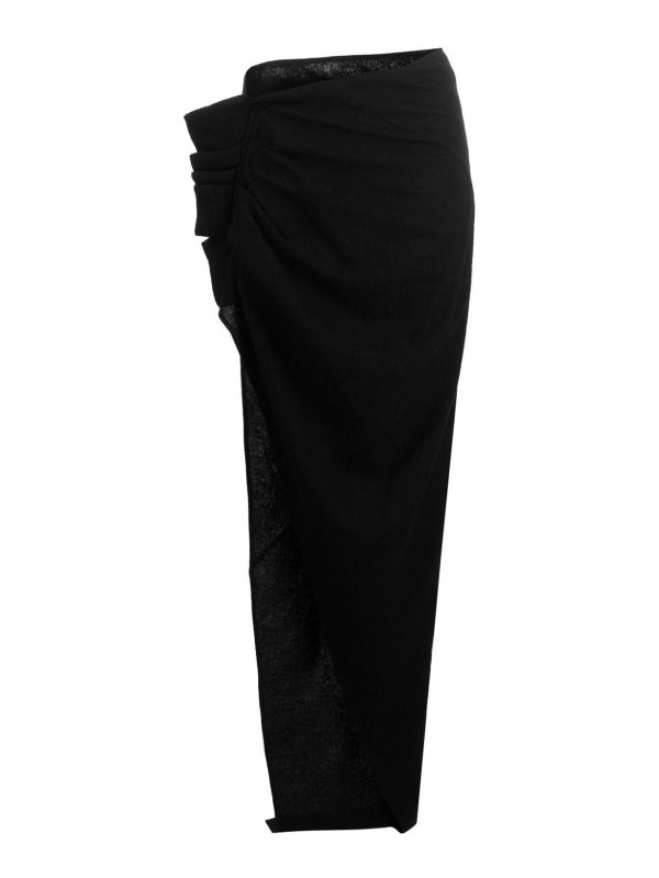 Rick Owens Jupe Midi - Noir