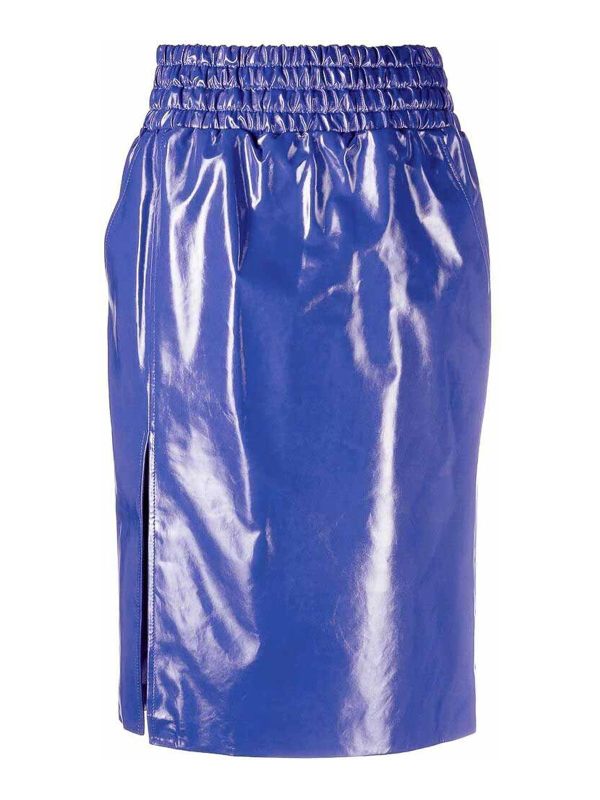 Tom Ford Jupe En Cuir - Bleu