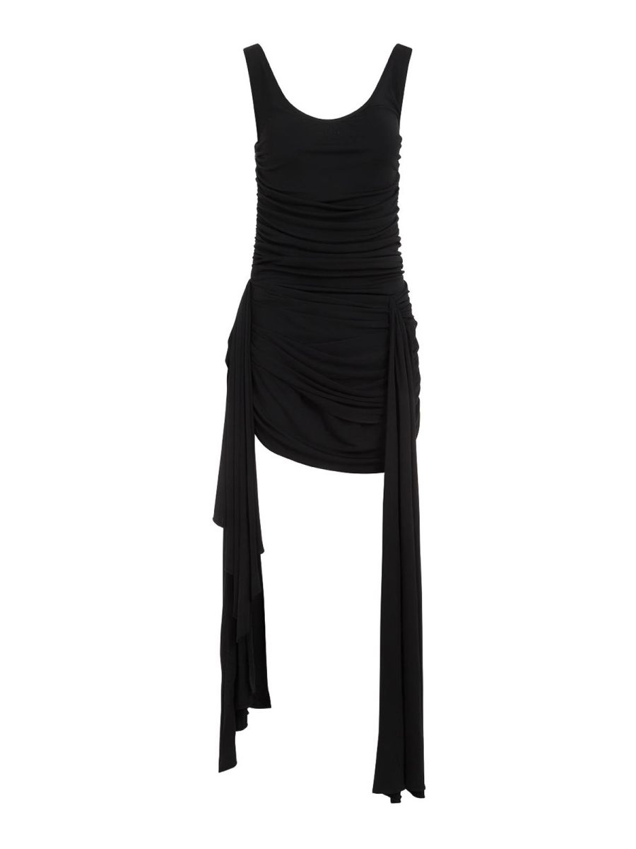 Mugler Robe Au Genou - Noir