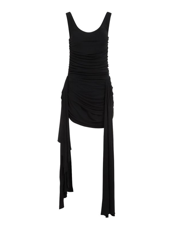 Mugler Robe Au Genou - Noir