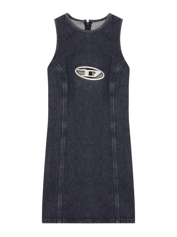 Diesel Robe Au Genou - Gris