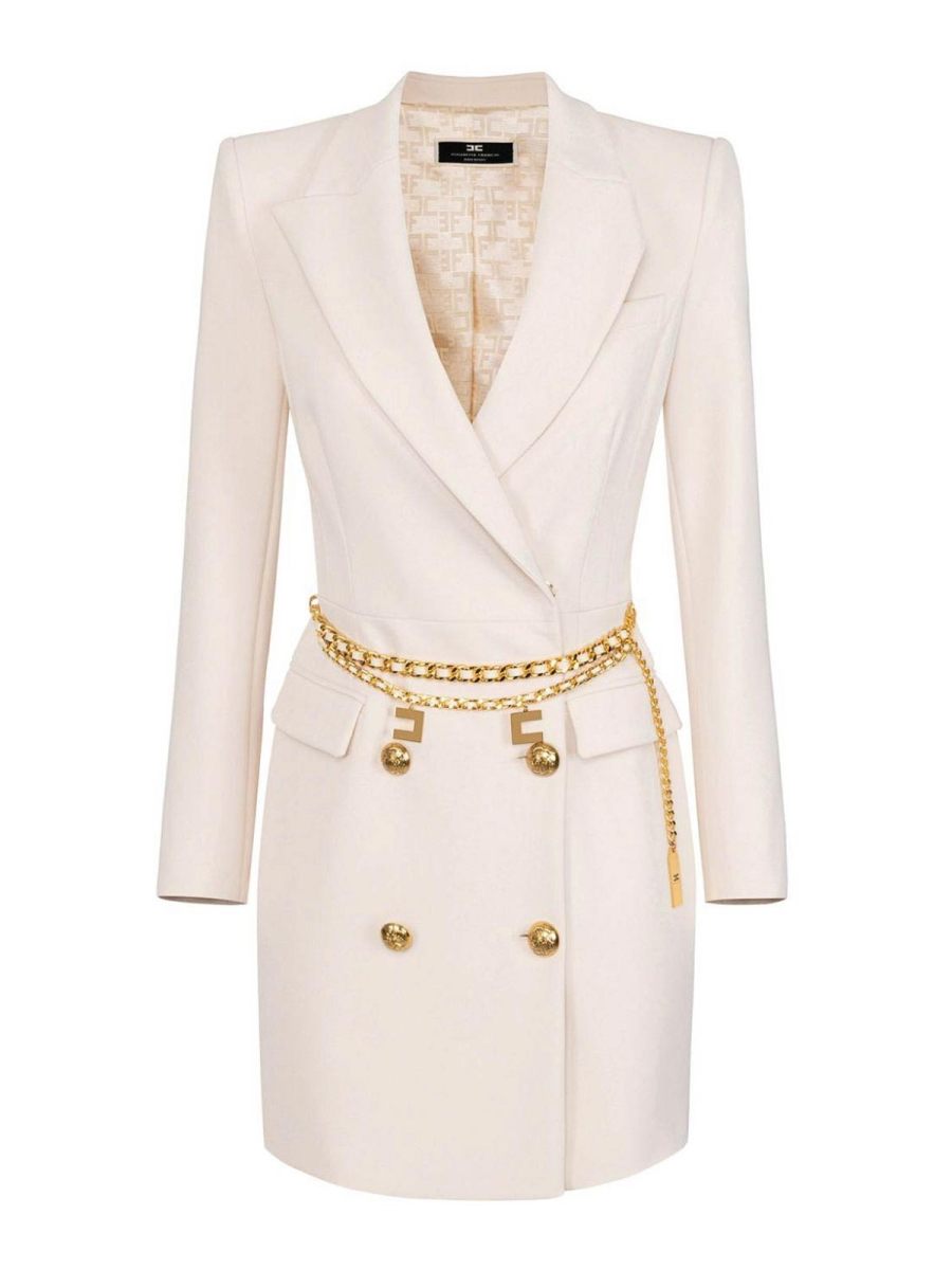 Elisabetta Franchi Robe Au Genou - Crème