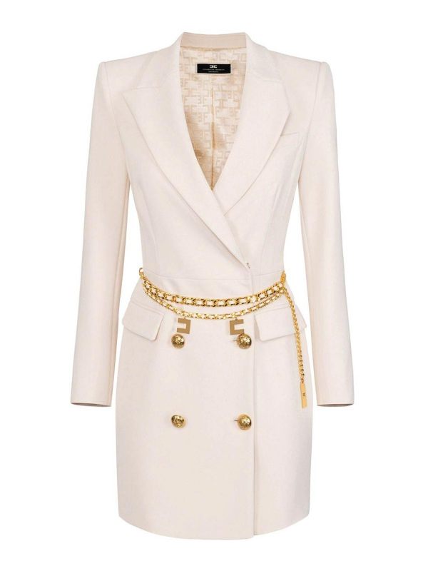Elisabetta Franchi Robe Au Genou - Crème