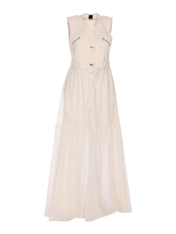 Pinko Robe Au Genou - Blanc