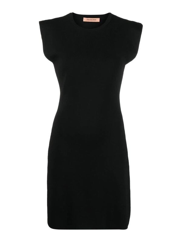 Yves Salomon Robe Au Genou - Noir