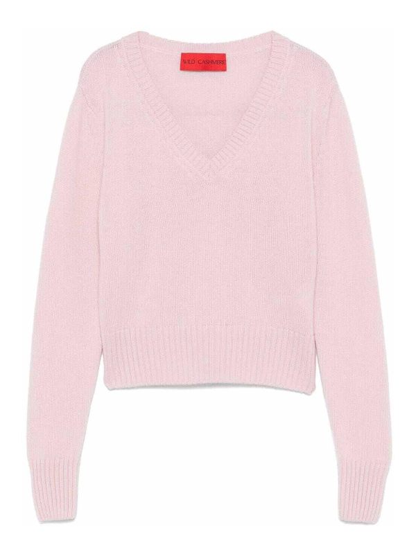 Wild Cashmere Pull À Col V - Rose