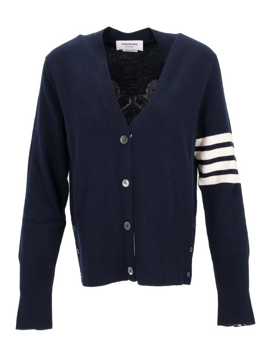 Thom Browne Cardigan - Bleu Foncé