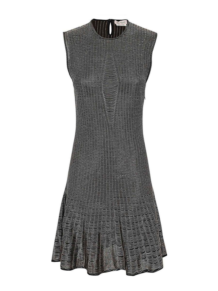 Alexander Mcqueen Robe Au Genou - Or