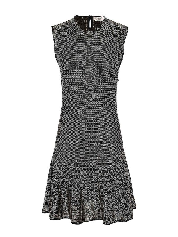 Alexander Mcqueen Robe Au Genou - Or