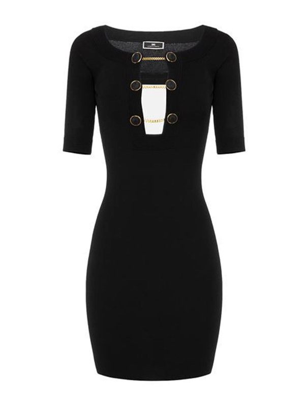 Elisabetta Franchi Robe Au Genou - Noir