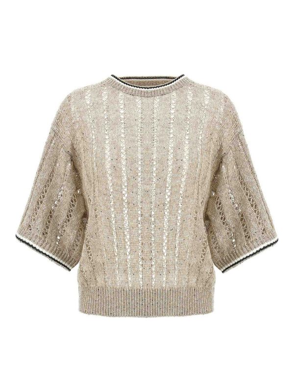 Brunello Cucinelli Pull Col Rond - Beige