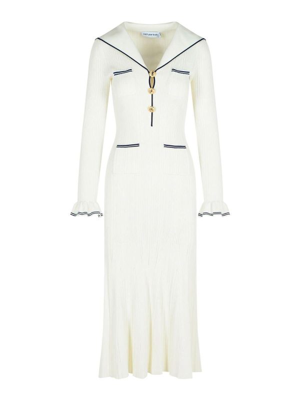 Self Portrait Robe Au Genou - Blanc