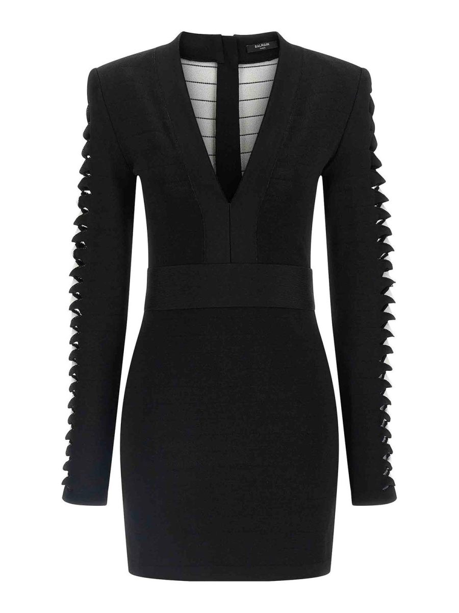Balmain Robe Au Genou - Noir