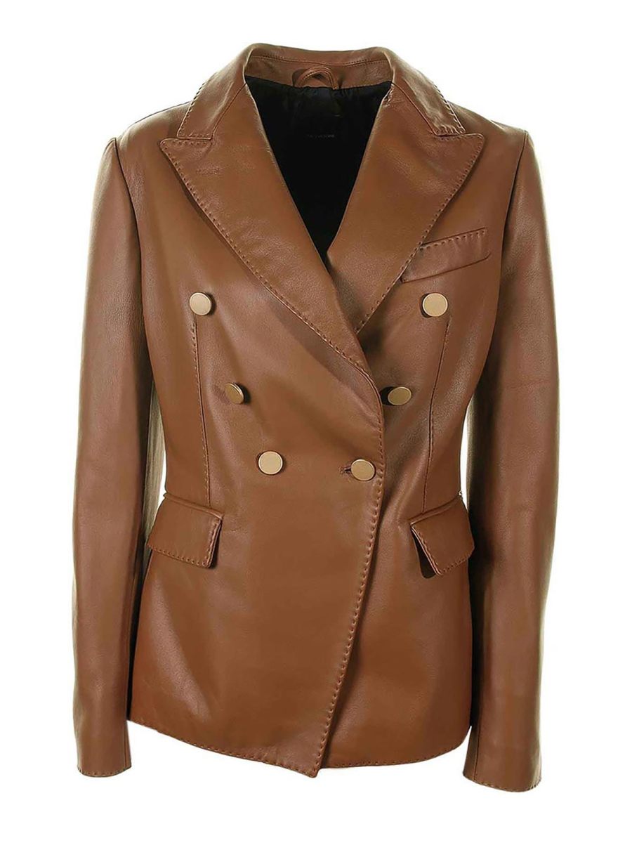 Tagliatore Blouson En Cuir - Marron