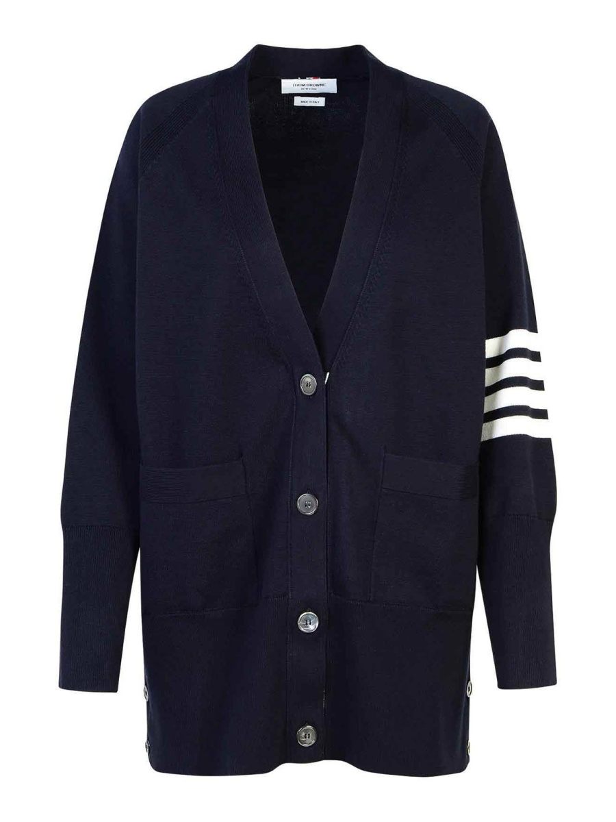 Thom Browne Cardigan - Bleu Foncé