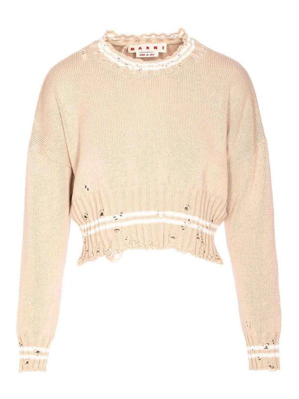Marni Pull Col Rond - Beige