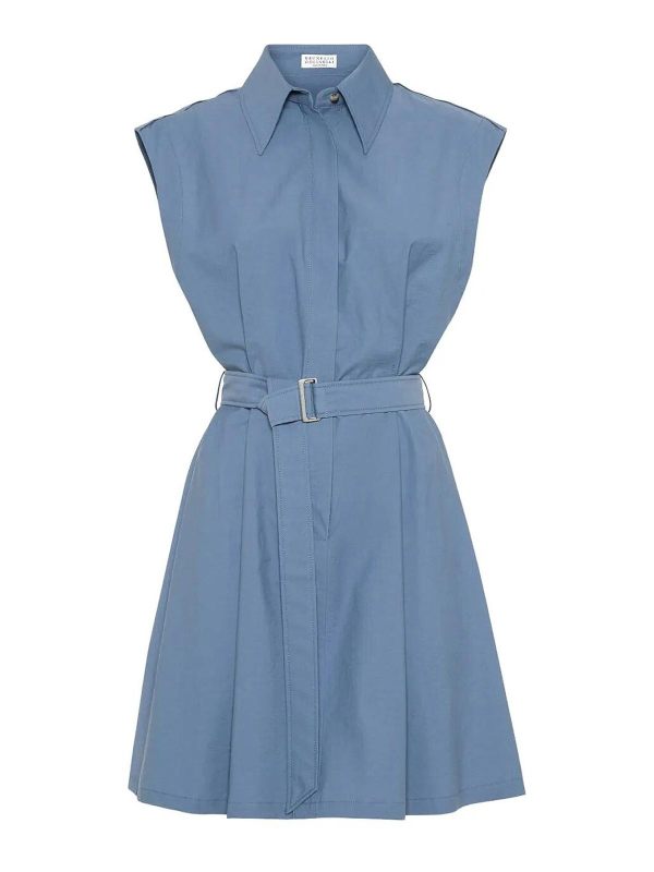 Brunello Cucinelli Robe Courte - Bleu Clair