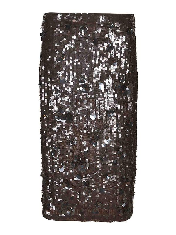 P. A.R. O.S. H. Jupe Midi - Marron