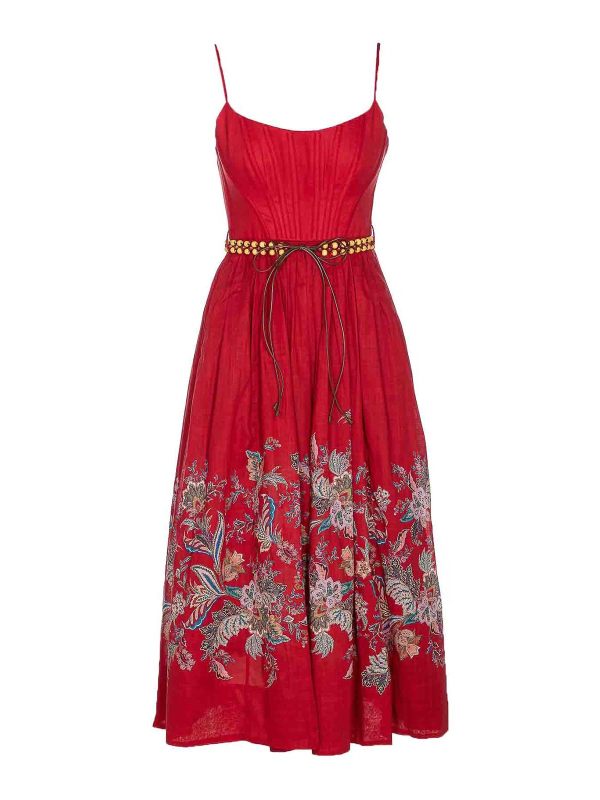 Zimmermann Robe Au Genou - Rouge