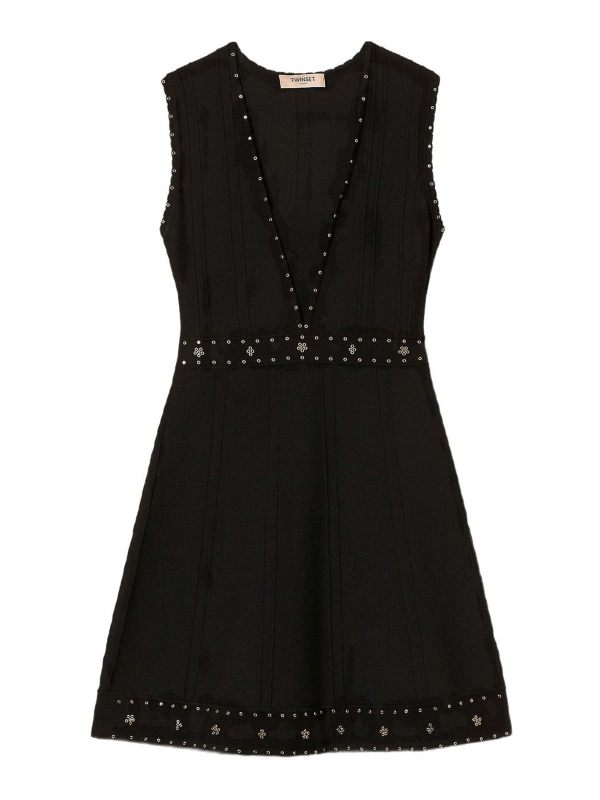 Twinset Short dress with rhinestones