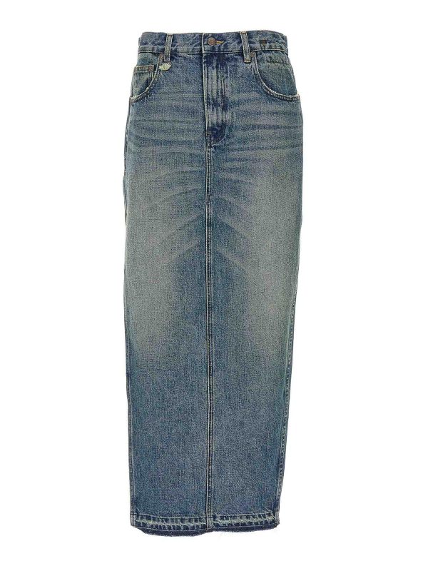 R13 Jupe Midi - Bleu