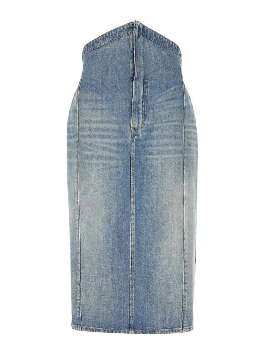 Alexander Mcqueen Jupe Midi - Bleu