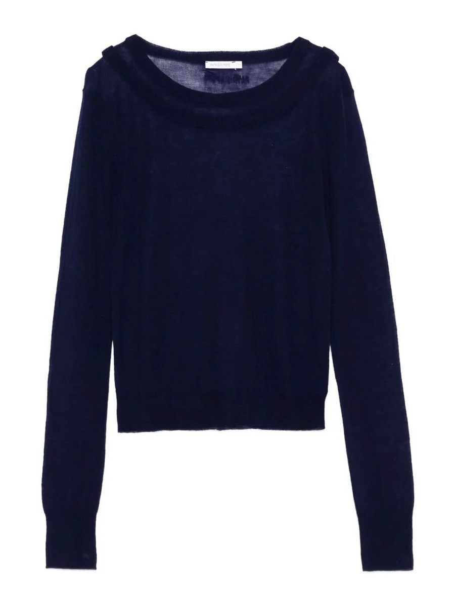 Patrizia Pepe Pull Col Rond - Bleu