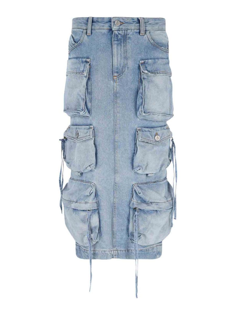 The Attico Jupe Midi - Sky Blue