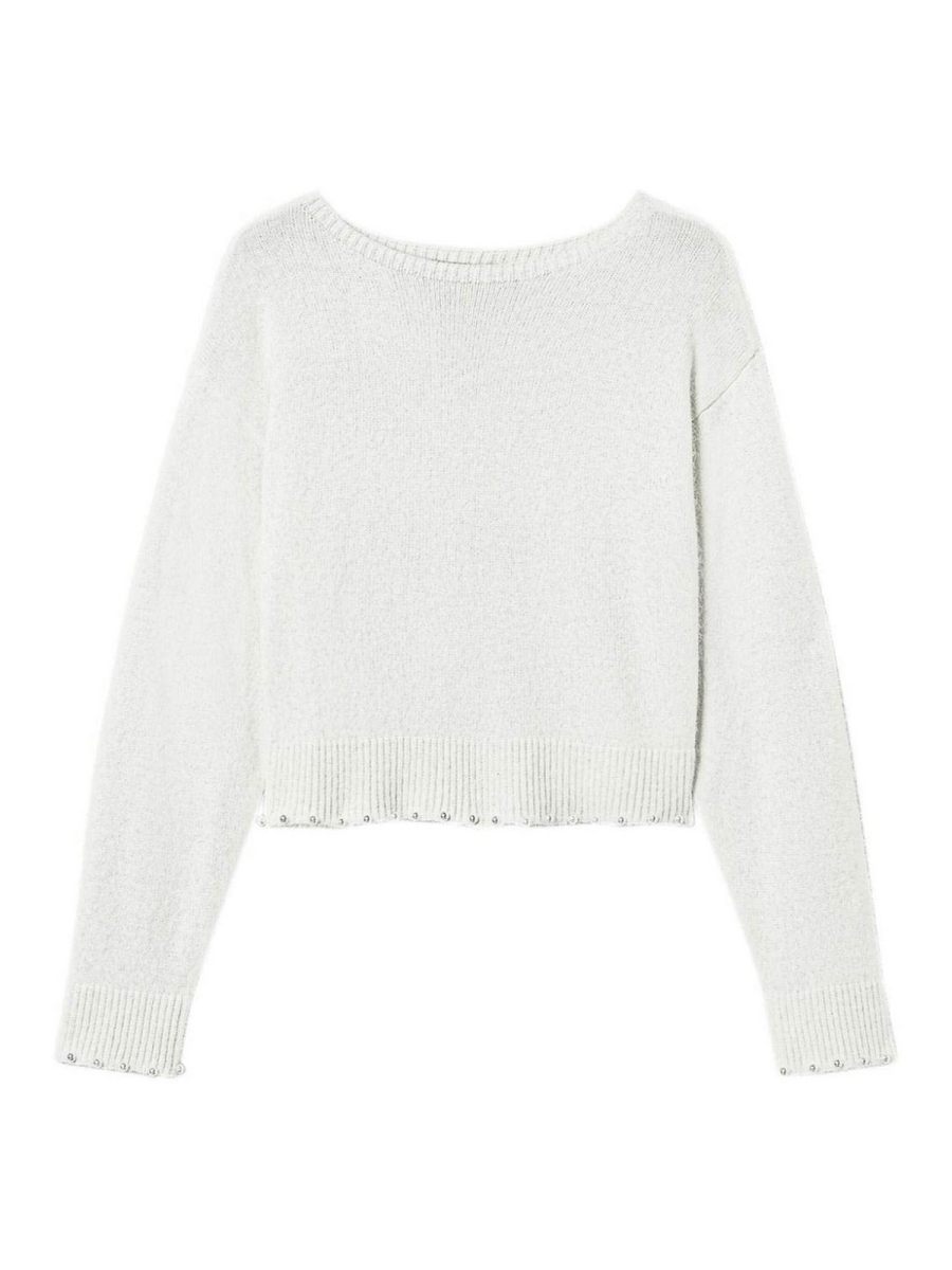 Twinset Pull Col Rond - Blanc