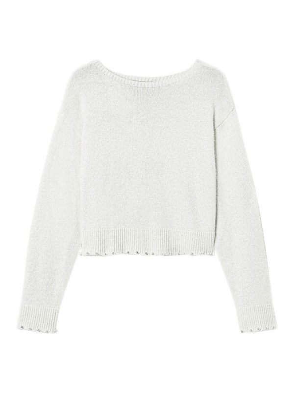 Twinset Pull Col Rond - Blanc