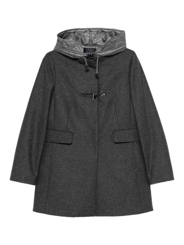 Fay Manteau Au Genou - Gris