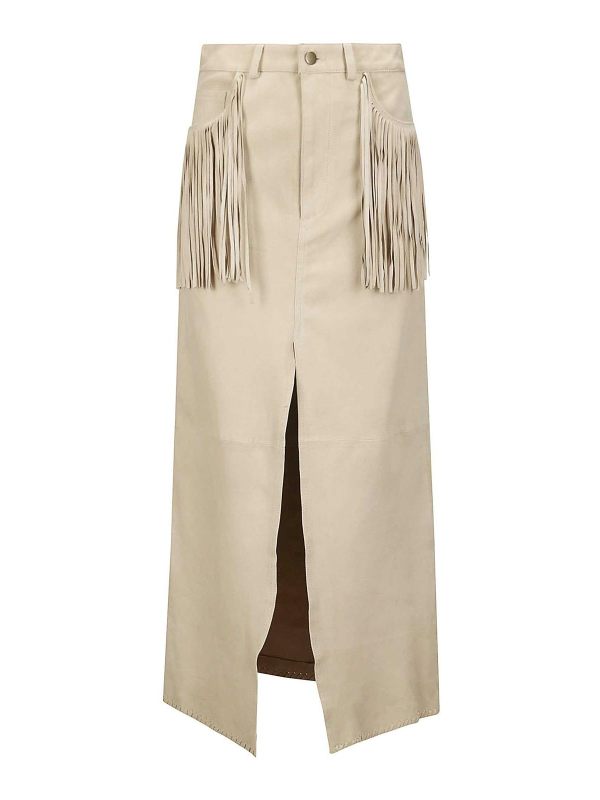 Wild Cashmere Jupe Midi - Beige