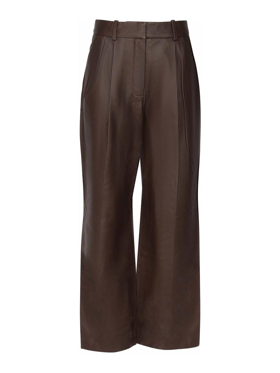 Zimmermann Pantalons En Cuir - Marron