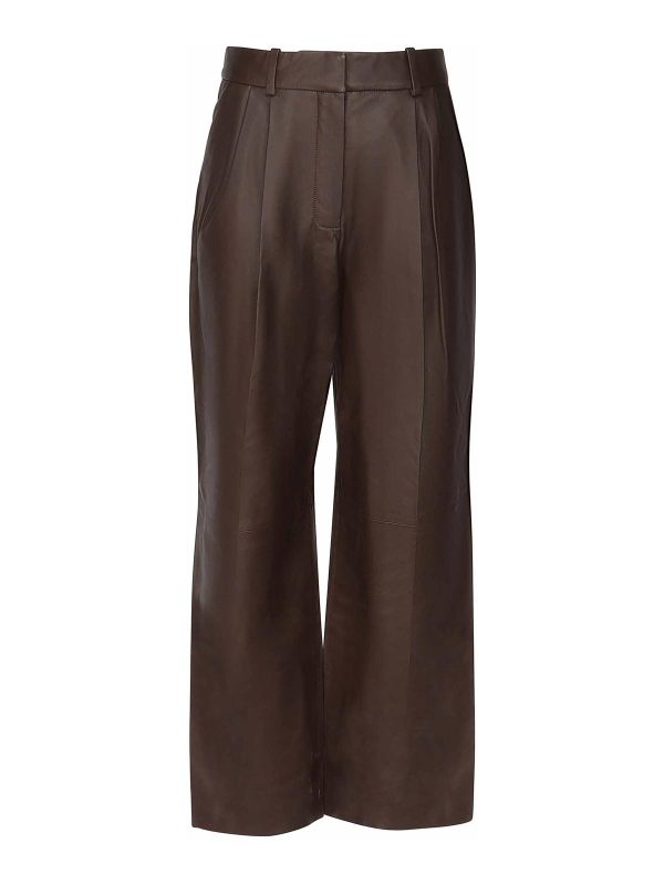 Zimmermann Pantalons En Cuir - Marron