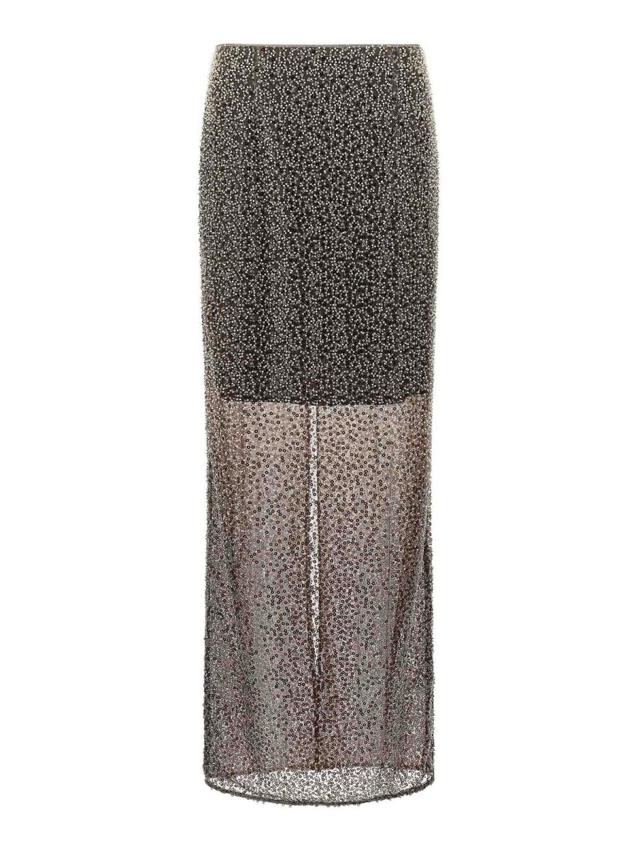 Rotate Birger Christensen Jupe Midi - Marron