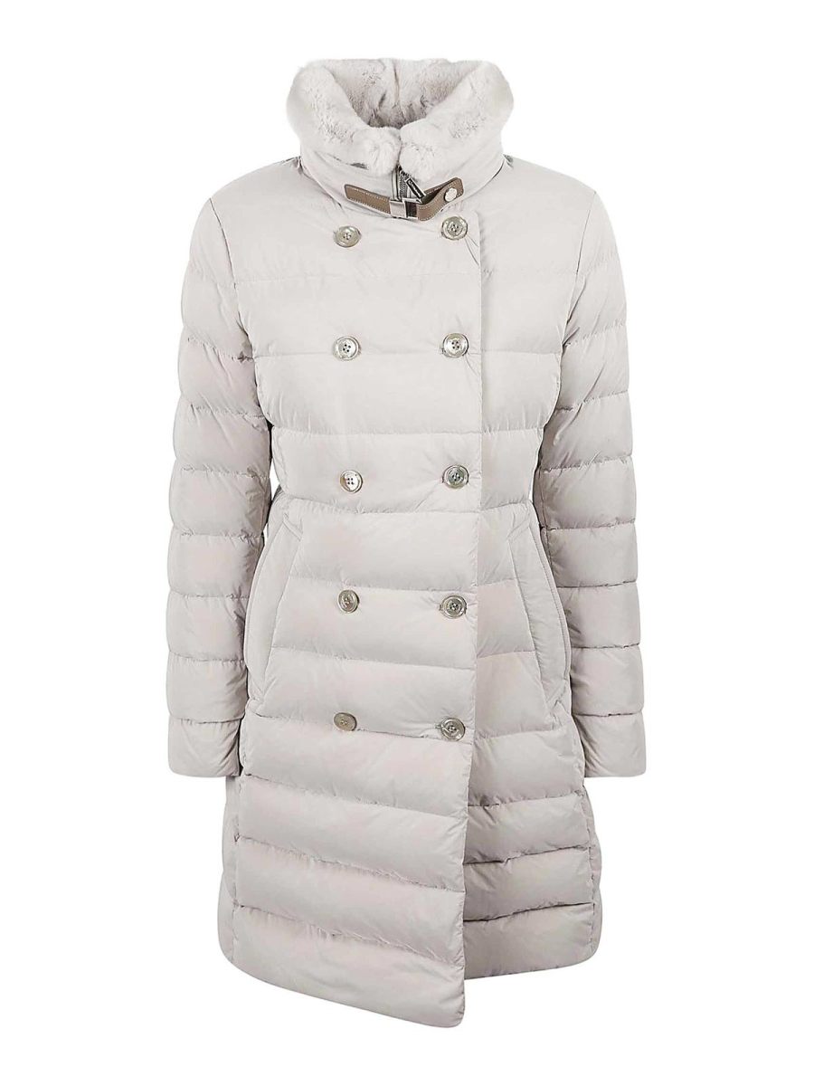 Moorer Manteau Au Genou - Gris Clair