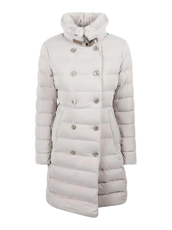 Moorer Manteau Au Genou - Gris Clair