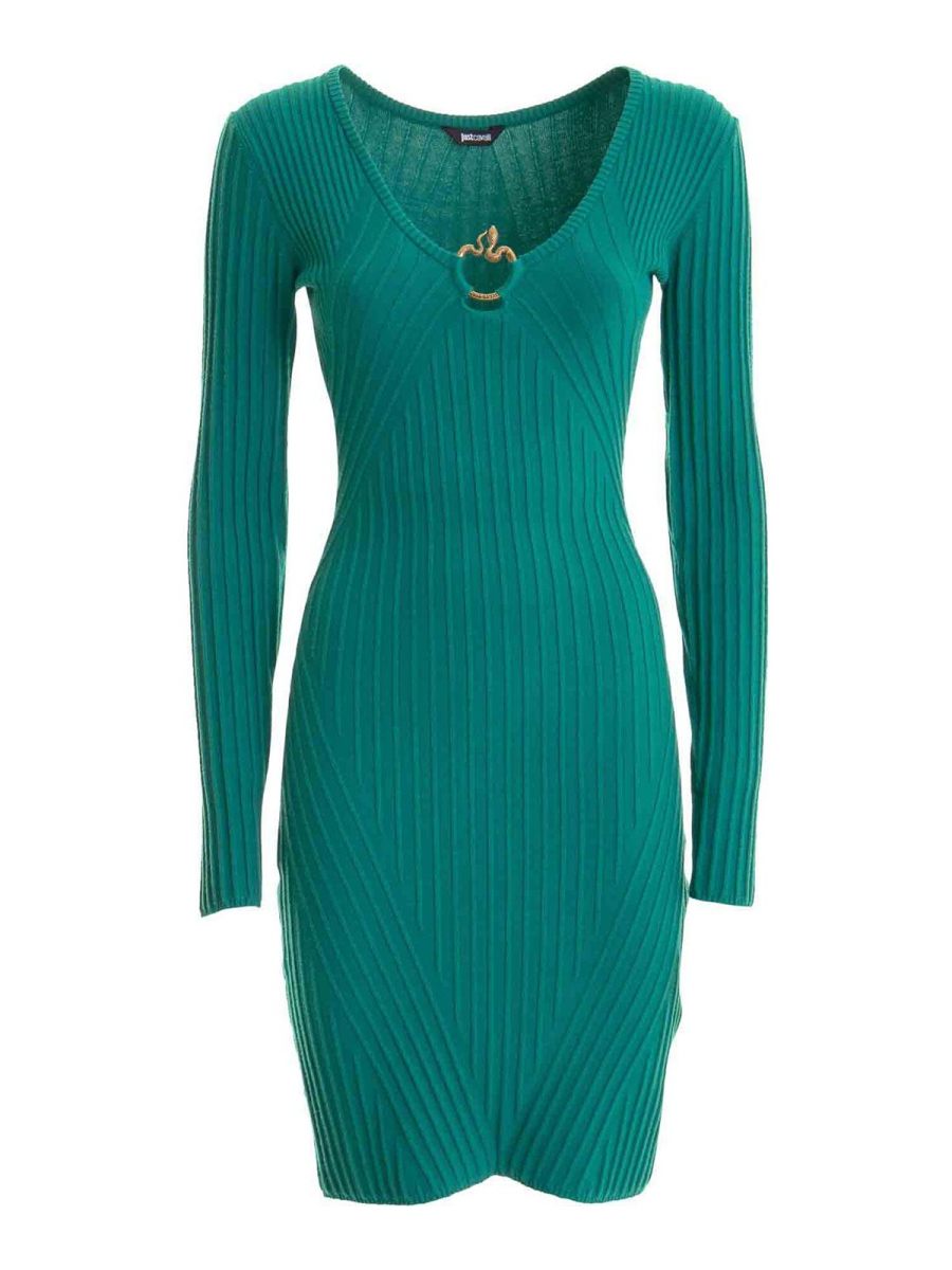 Just Cavalli Robe Au Genou - Vert