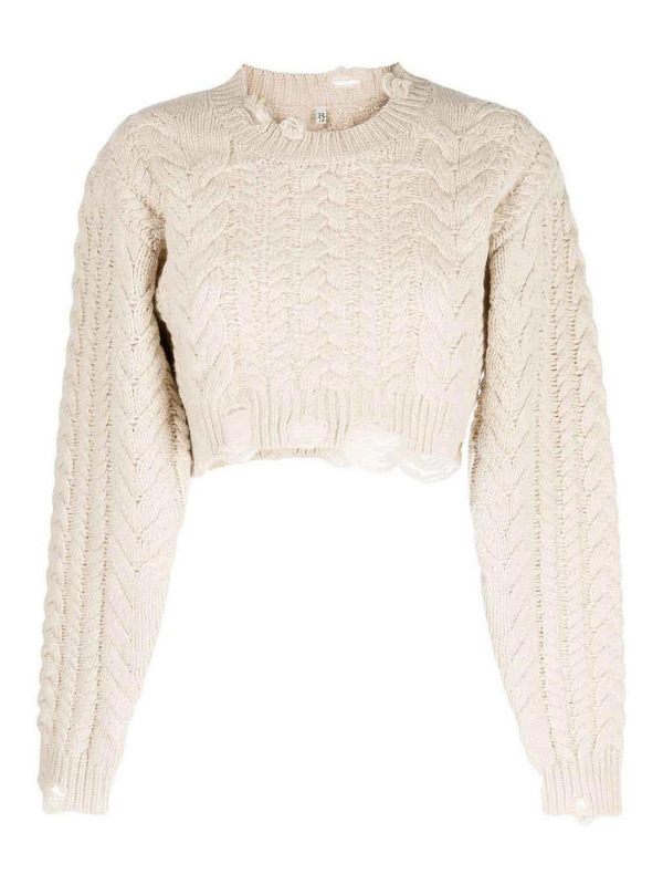 R13 Pull Col Rond - Beige