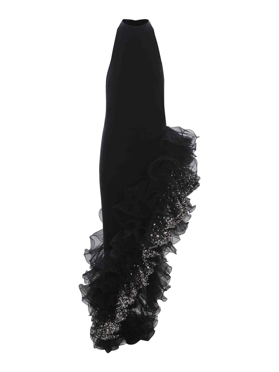 Rotate Birger Christensen Maxi Robe - Noir