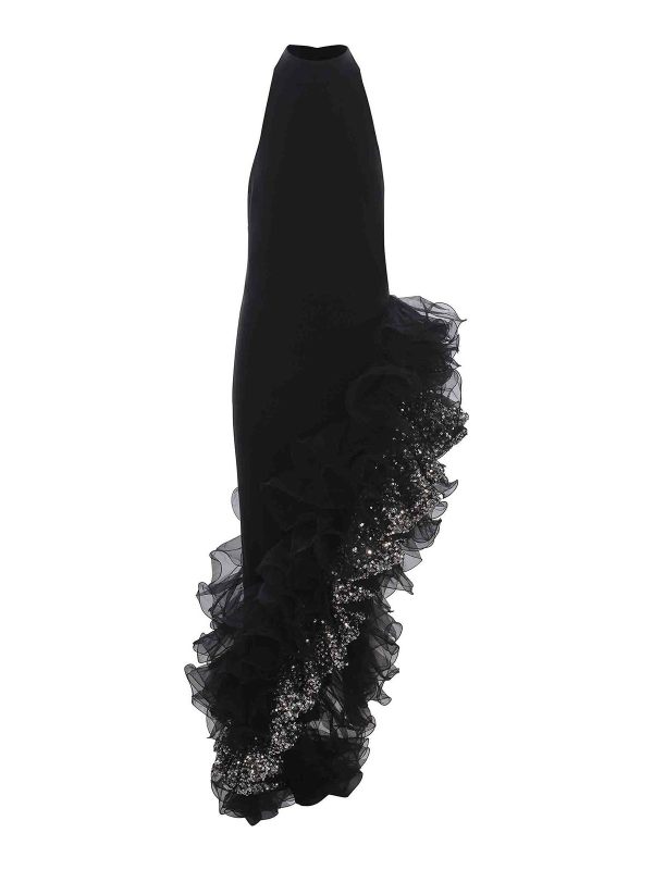 Rotate Birger Christensen Maxi Robe - Noir
