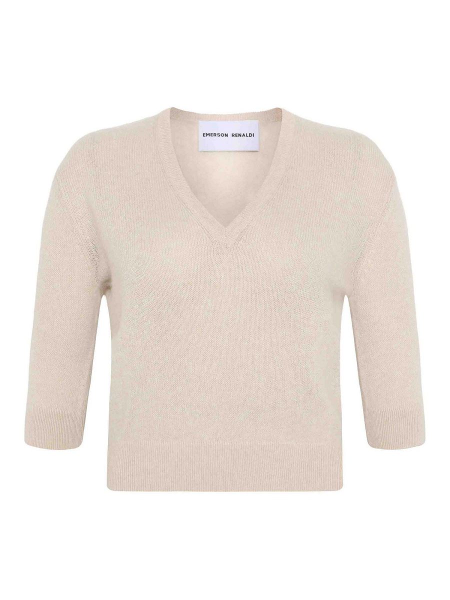 Emerson Renaldi Pull À Col V - Beige