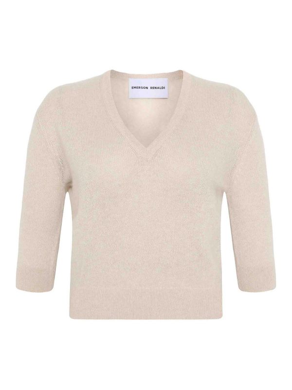 Emerson Renaldi Pull À Col V - Beige