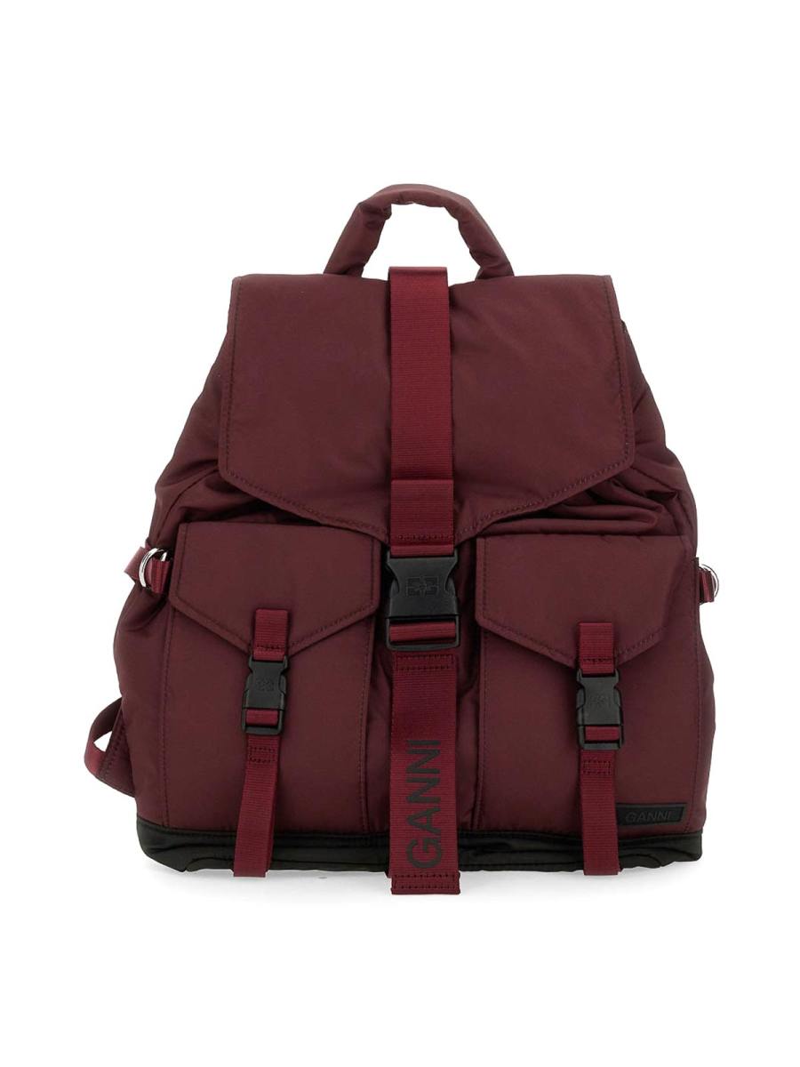 Ganni Sac À Dos - Rouge Brun